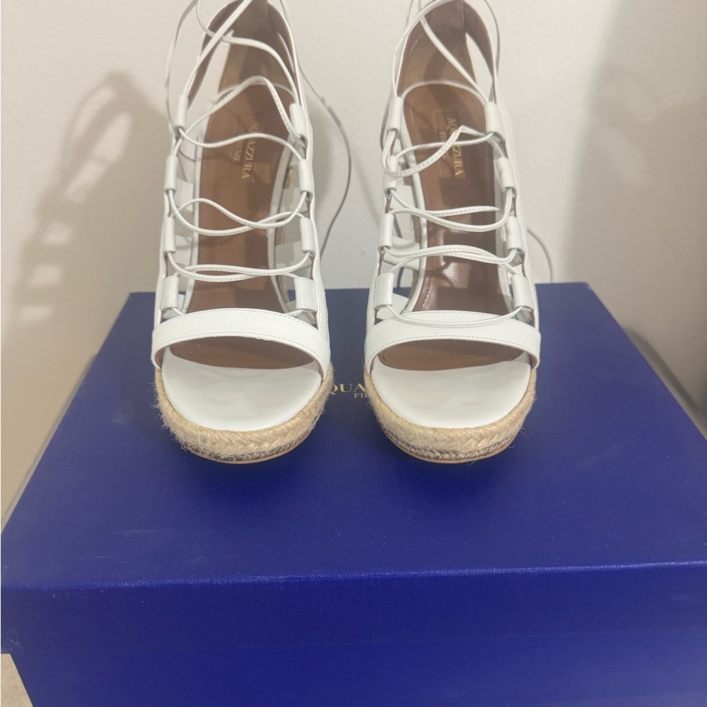 White Espadrille Wedge Sandals